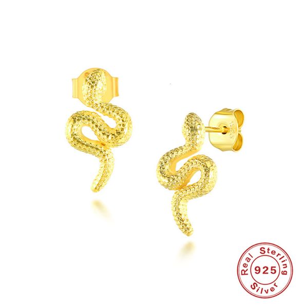 

s925 sterling silver cold snake earrings sell well, Black