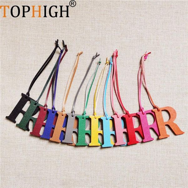 

bag parts & accessories igh wholesale ly genuine leather initial capital english letter r keychain backpack ins gift women charm origina, Black