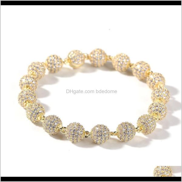 

link, chain drop delivery 2021 mens gold link bracelets hip hop jewelry round bead vintage bracelet fa7vu, Black