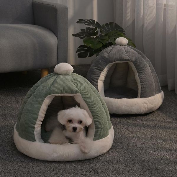 

cat beds & furniture 2022 bed pet house cozy dog mat winter warm kitten lounger cushion for small washable pets sleep bag
