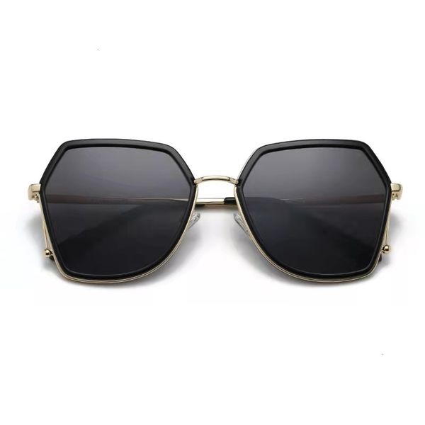 

highend accessories simple fashion retro polarized uvproof metal frame men's and women's sunglass, Black