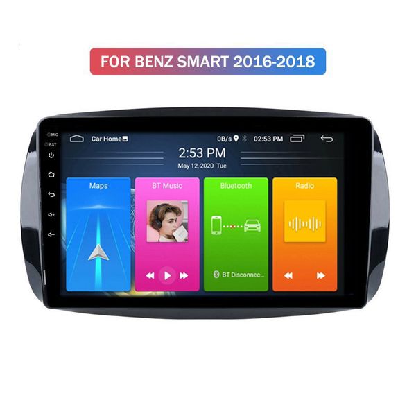 

10.1" android 4 core touch screen car dvd player multimedia navigation system for benz smart 2016-2018