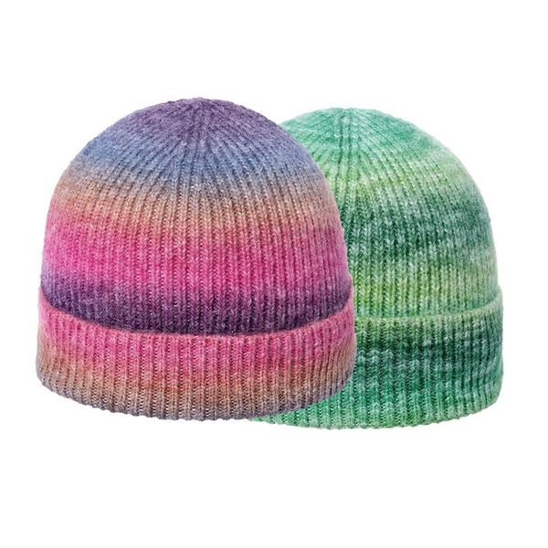 

beanies winter knitting women's hat print wool knit fisherman beanie hats for women casual thicken windproof cap slouchy bonnet