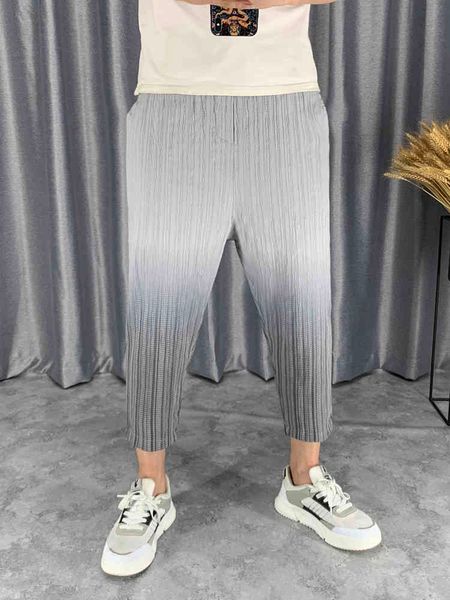

pant fold summer harem pants slippery thin casual cropped trousers, Black