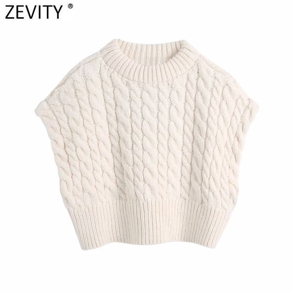 

women fashion o neck twist crochet short knitting sweater female sleeveless vest chic casual pullovers s678 210416, White;black