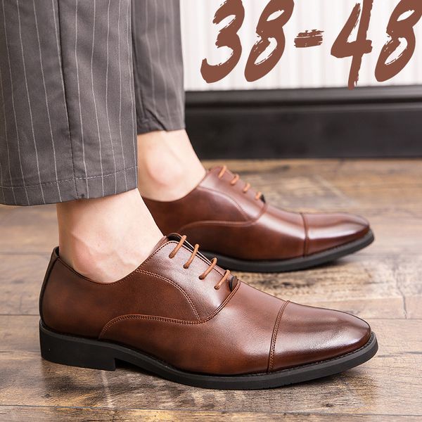 

busins drs leather shoes men's large casual british, Black