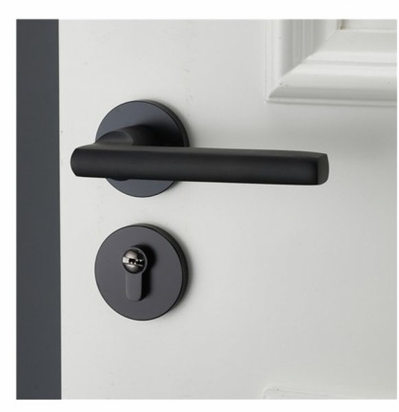 

handles & pulls door handle black space aluminum indoor / bedroom lock split mute lock, hardware
