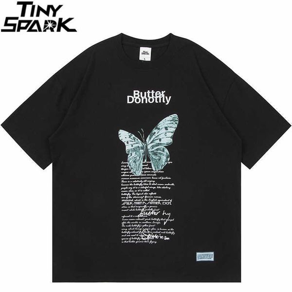 

streetwear letter t shirt hip hop harajuku cotton tshirt men summer short sleeve t-shirt black tees 210707, White;black