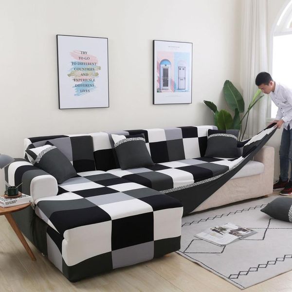 Stuhlhussen, geometrischer elastischer Sofabezug für Wohnzimmer, moderner Eckbezug, Couchschutz, Weihnachtsdekoration