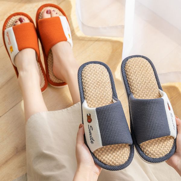 

36-41 summer slipper non-slip, sweat-absorbing, breathable, indoor soft-soled wood floor, silent, linen deodorant sandal special offer, Black
