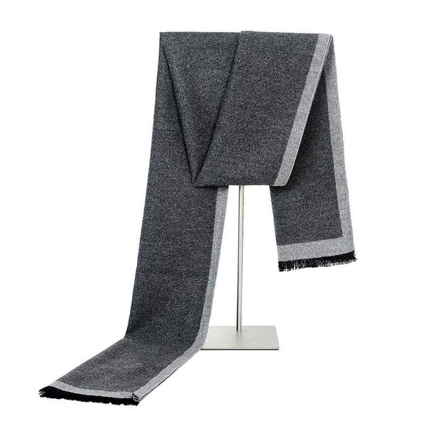 

scarves men's warm scarf fashion solid style formal business shawl thicken muffler neckerchief for man, Blue;gray