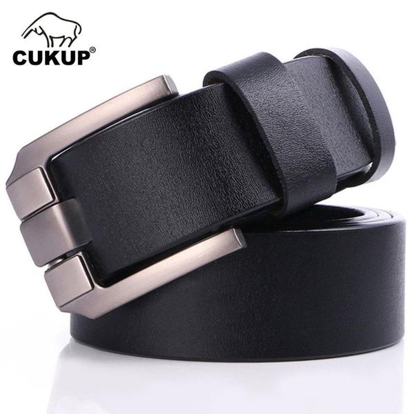 

arrival men's quality leather belts brand design fashion simple wide pin buckle 2021 nck112, Black;brown