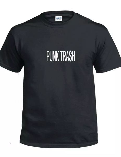 

punk trash t-shirt gutter trash 80s rock funny white black tee shirt