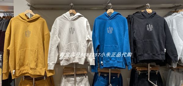 

brand hoodie domestic gap men's reflective carbon soft ground thin velvet sweater new loose 737178, Black