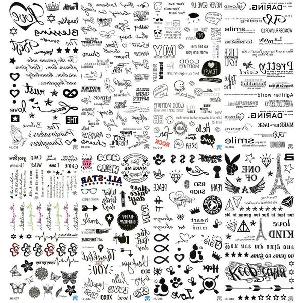 

temporary tattoos 5 pcs /lot gesture tattoo letter valentine's day waterproof butterfly bear body tatoo face magic fake heart