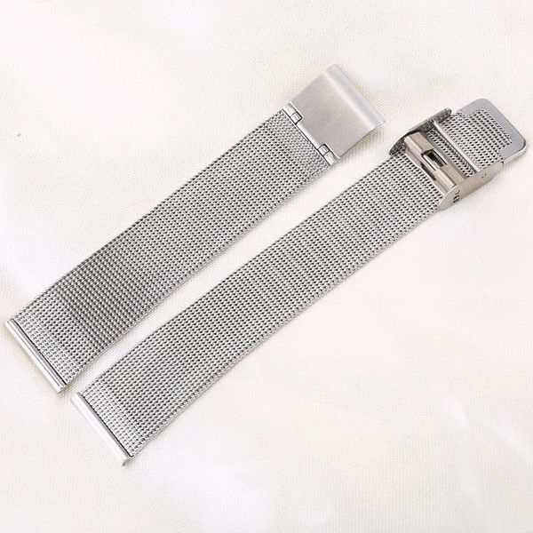 

watch bands 0.4mm thick watchband 14mm 20mm 22mm silver stainless steel strap band replacement bracelet for watches, Black;brown