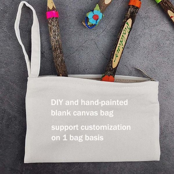 

cosmetic bags & cases custom canvas bag pouch zipper pencil diy craft materials case coin makeup