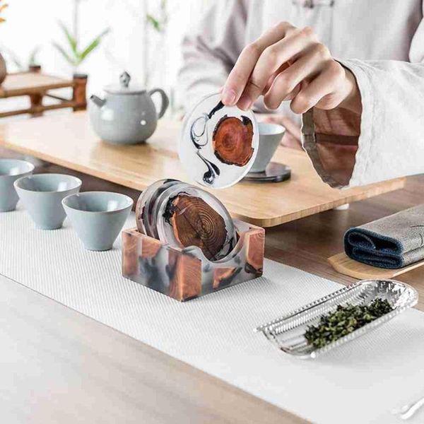 

mats & pads resin pine coasters heat resistant placemats drink cup pad mat decor creativity placemat tea coffee accessories sets te i1g2