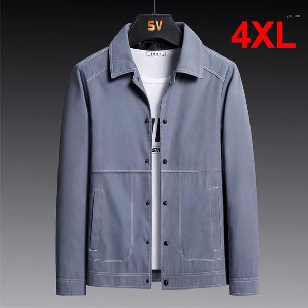 

jackets men 2021 spring cargo jacket coat fashion casual 4xl plus size windbreaker buttons solid color big ha066 men's, Black;brown