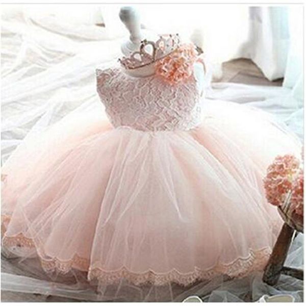 

girl's dresses baby girl christening gowns dress lace flowers children toddler princess 1 year birthday party robe bapteme fille dre023, Red;yellow