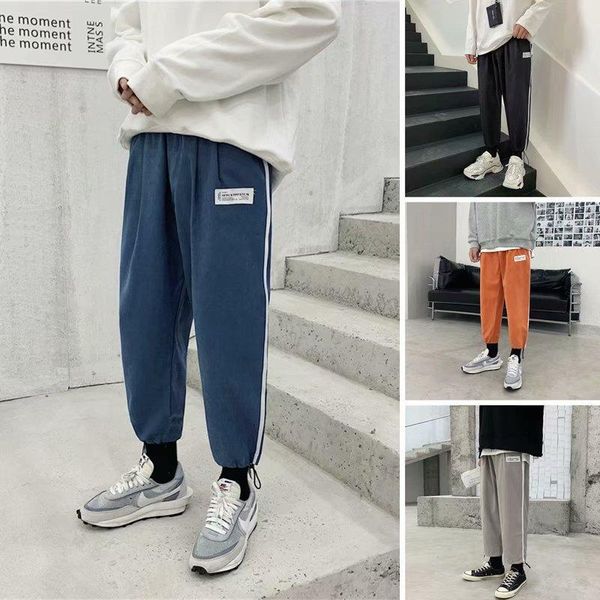 

men's pants casual harem men joggers man summer trousers male chinese style baggy, Black