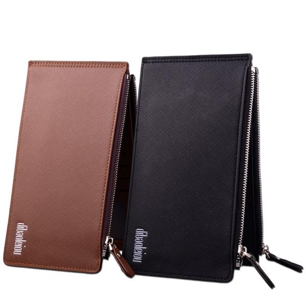 

wallets pu leather men's bussiness quality zipper coin mobile phone pocket long style purse for men card holder hasp wallet, Red;black