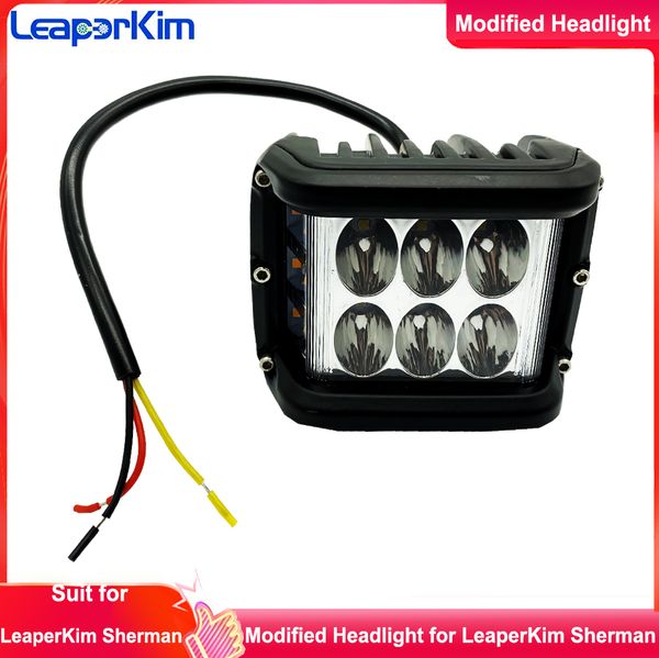 Leaperkim Sherman Veteran Elecric Roda Modificada Farol 36w 4inch Branco LED Acessórios Sherman