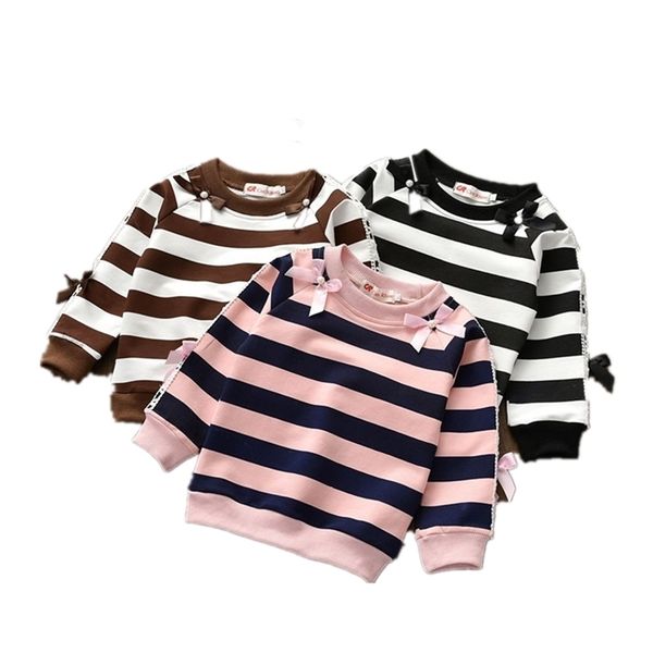 

sweater long sleeve pullover striped girl winter children clothing 211201, Blue