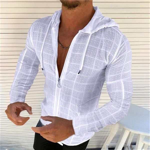 

men's hoodies & sweatshirts zip up hoodie casual long sleeve zipper blouse solid sportswear men clothing cardigan, Black