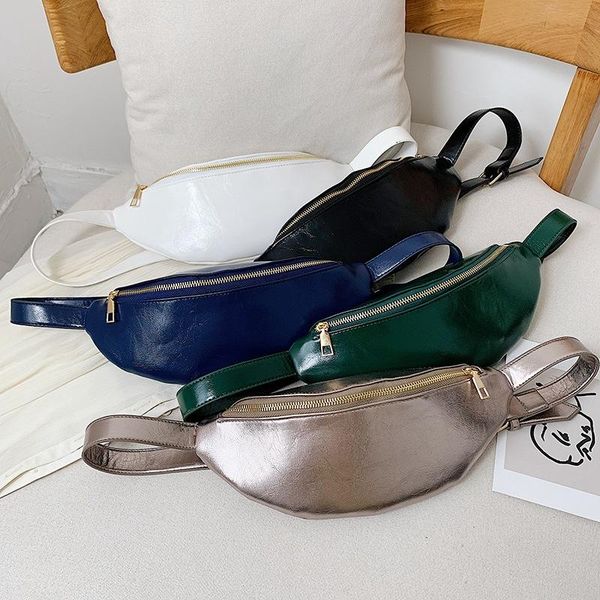 

chest bag women 2021 trendy korean style one shoulder fashion all-match casual simple messenger solid waist bags fanny pack