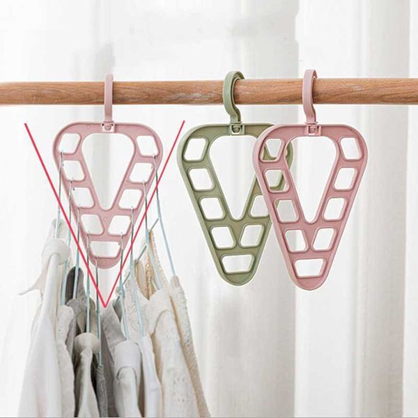 

magic multifunctional baby cloth hanger triangular 9-hole plastic support clothes rack organizer drying hook space saver hangers & racks