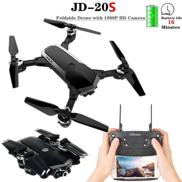 

helicopter jd-20s pro drones with 2.4g wifi fpv 1080p hd camera foldable quadcopter led night 18 mins mini drone toys