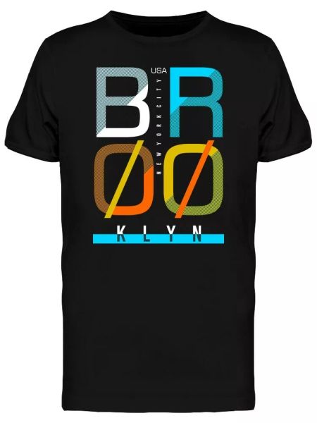 

booklyn city cool typography men's tee -image by shutterstock, White;black