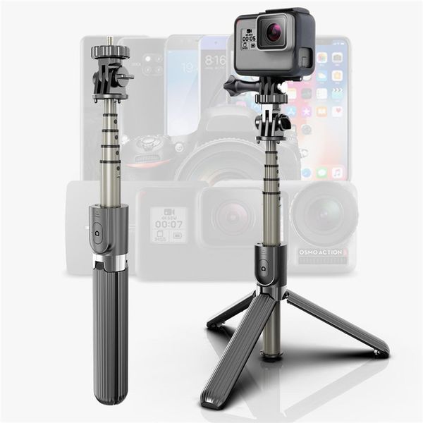 Monopod Telefone Bluetooth-compatível Selfie Stick 3 em 1 Handheld Portable Extensível Monopod para iPhone 6S Samsung Huawei Mini Tripé