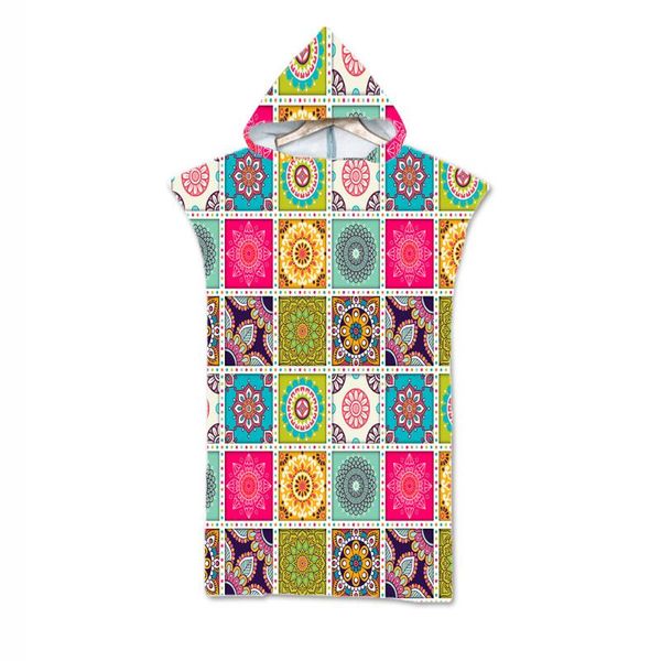 

towel colorful geometric print beach cape hooded bath