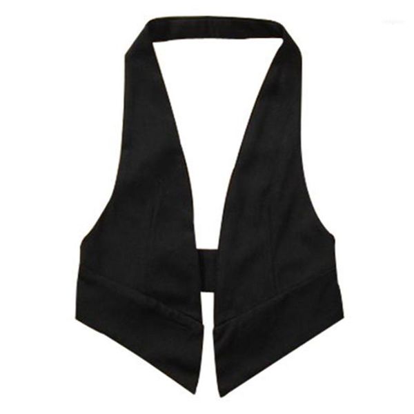 

short women sleeveless coat spring summer fashion slim small vest jacket solid female waistcoats black casual plus size 3xl1, Black;white