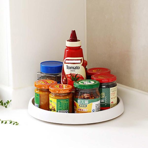 

kitchen storage & organization rotating condiment rack tray seasoning corner frame storages j03