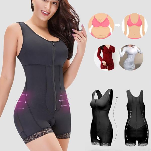 

women's shapers women waist trainer push up vest tummy belly girdle body shaper cincher corset zipper plus size s-4xl shaperwear #g3, Black;white
