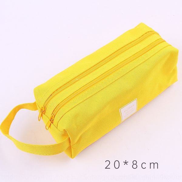 

fUSb creative canvas large capacity case double layer simple multi-function boxcanvas bags pencil boxpure color small fresh pencil case pri