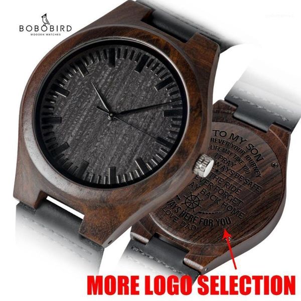 

customized logo engraved wood watches for men add your own son family gift wristwatches, Slivery;brown