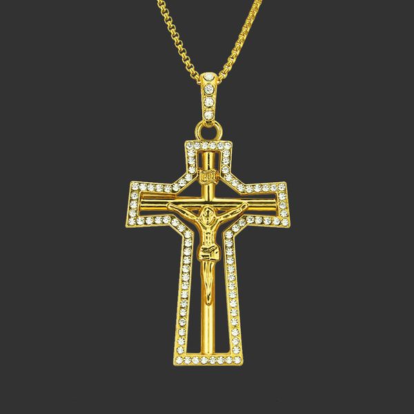 

amulet neck pendants hip hop men's classic jewelry cross pendant necklace, Silver