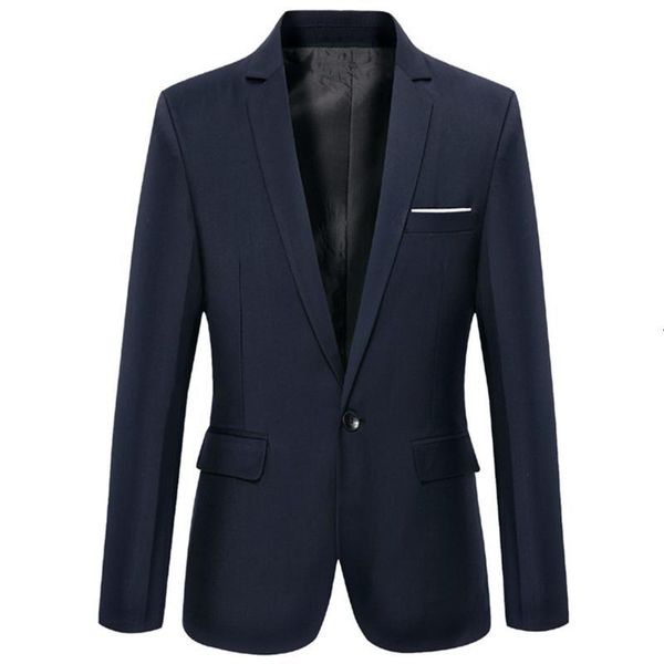 

men's suits & blazers men business spring autumn formal coat male fashion solid color blazer long sleeve lapel s-lim and fits suit dzbp, White;black