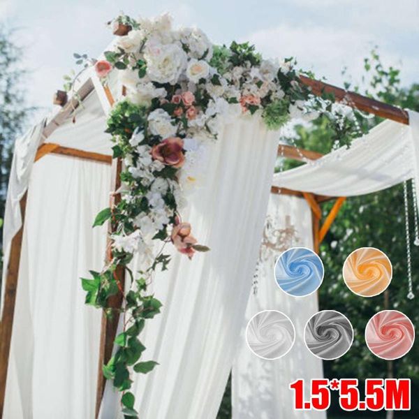 

curtain & drapes 1.5x5.5m wedding arch fabric party chiffon chair cover backdrop drapery ceremony reception swag