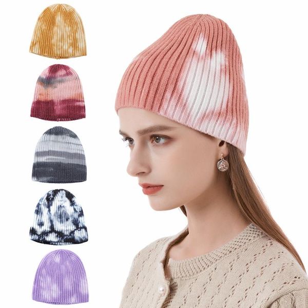 

beanies autumn and winter hats for women faddish pad dyeing dark look hat fashion warm knit shopping caps