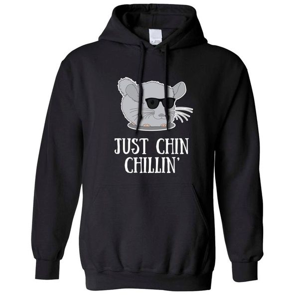 Herren Hoodies Sweatshirts Neuheit Hoodie Just Chin Chilling Sonnenbrille Chinchilla Pet Joke Pun