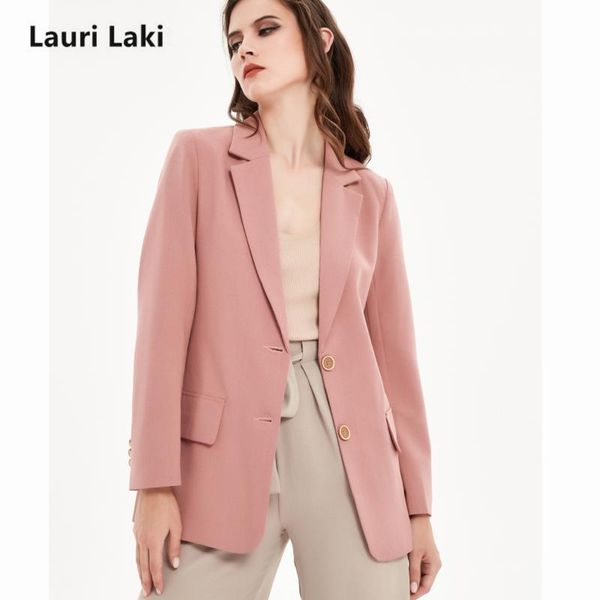 

women's suits & blazers lauri laki vintage single breasted blazer women elegant office ladies blue coats plus size autumn 2021 pink out, White;black