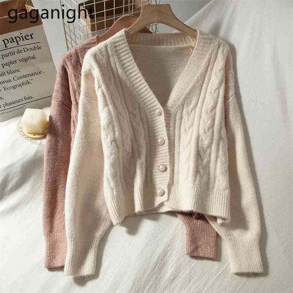 

casual loose women knitted cardigan long sleeve single breasted autumn winter kardigan female solid fashion outwear 210601, White