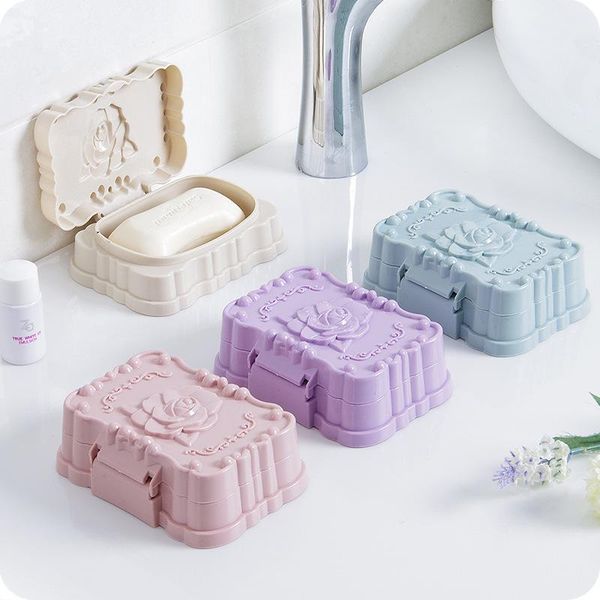 

soap dishes with cover toilet box travel portable shelf covered large bathroom drop