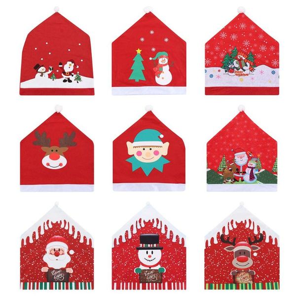 

chair covers 1pcs home xmas snowman santa claus christmas decorations table decor back cover
