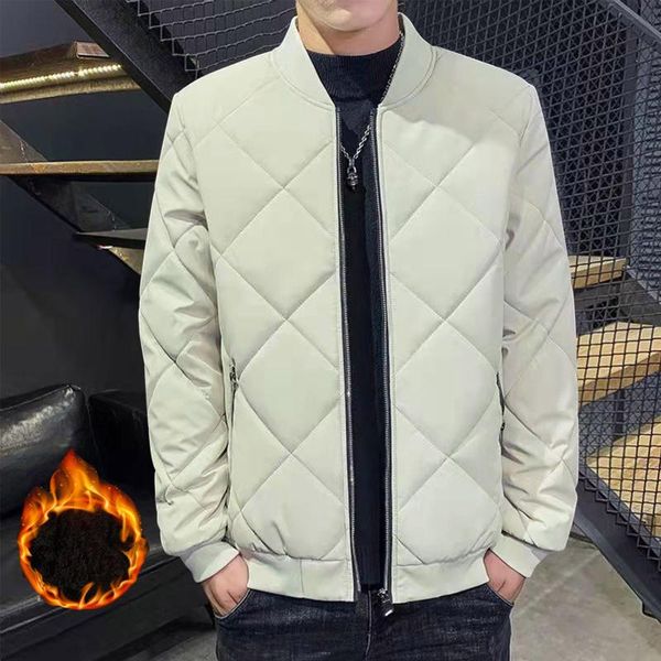 

men's jackets casual winter jacket thick warm men zipper stand collar coat with pocket fashion streetwear bomber, Black;brown